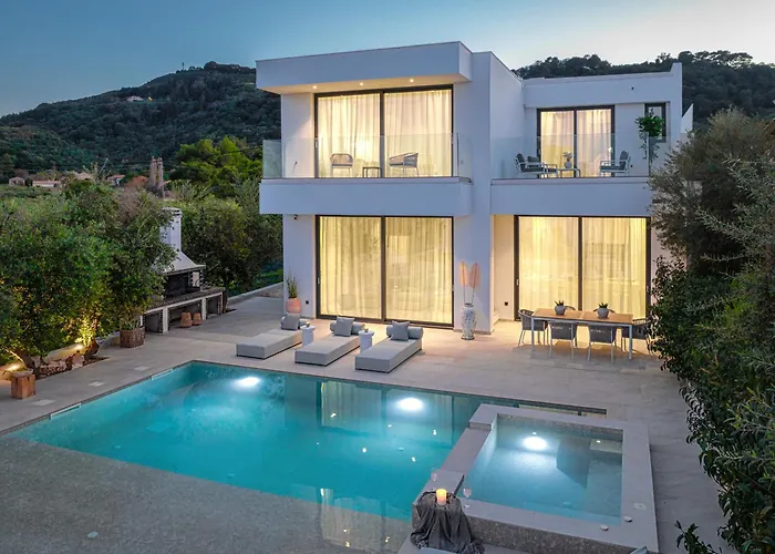 빌라 The White Luxury - Private Seaview With Pool By Mana Gers Vasilikí
